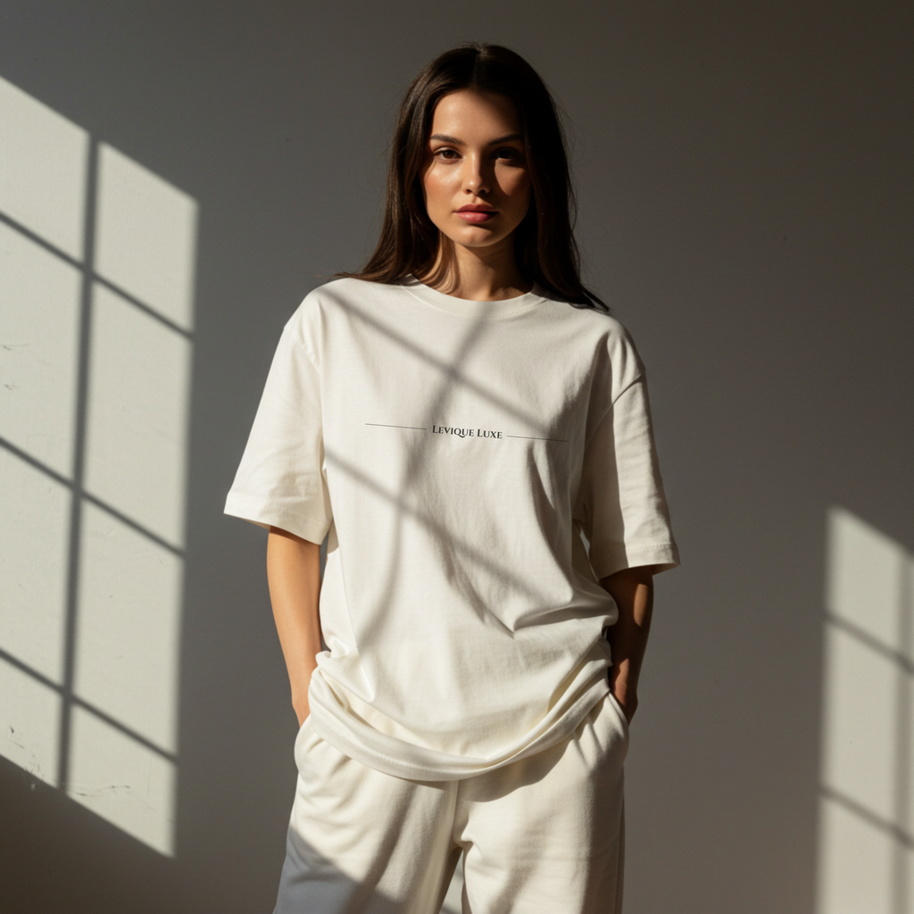 Shiva "Divine Energy" Oversized Graphic White Tee – Levique Luxe Essential