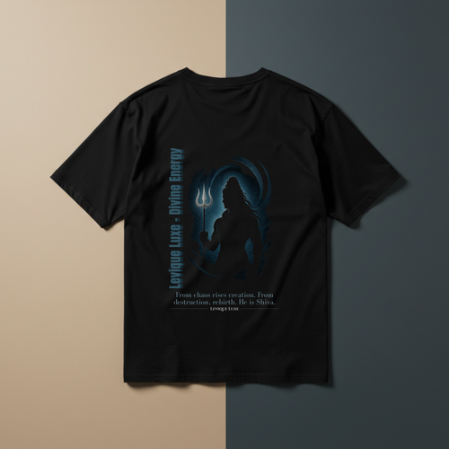 Shiva "Divine Energy" Oversized Graphic Black Tee – Levique Luxe Essential