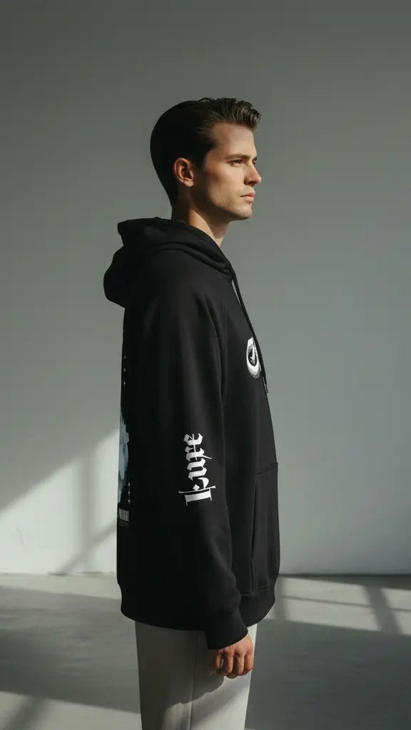 Shiva Black Oversized Hoodie | Gothic Sanatan Streetwear | Levique Luxe India Levique Luxe